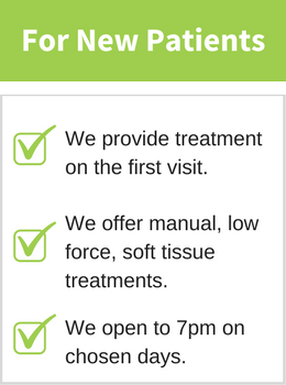 For New Patients Manual low force soft tissue treatment